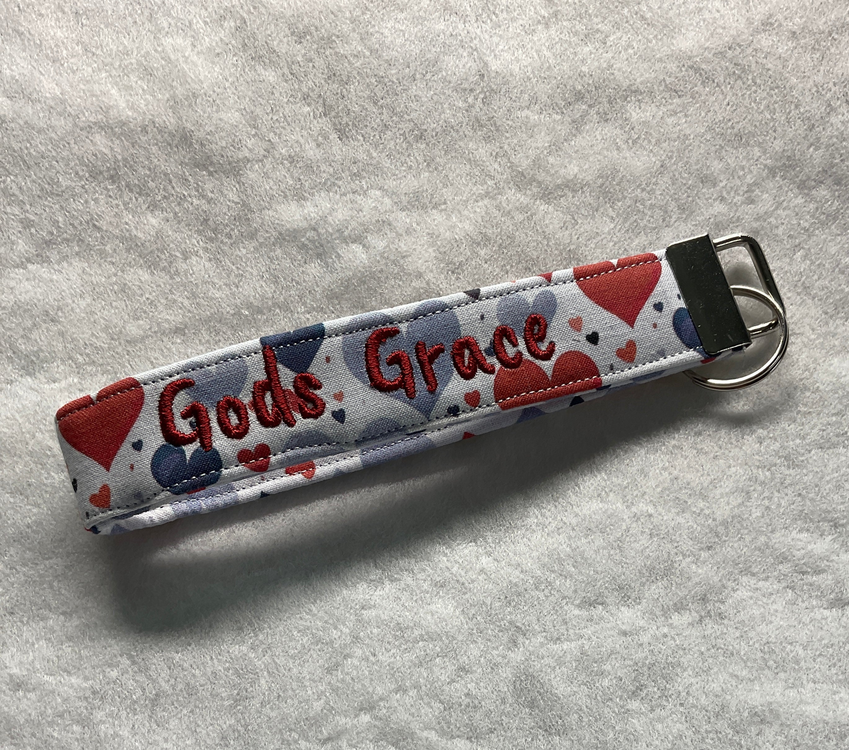 Keychain with 'Gods Grace' embroidery