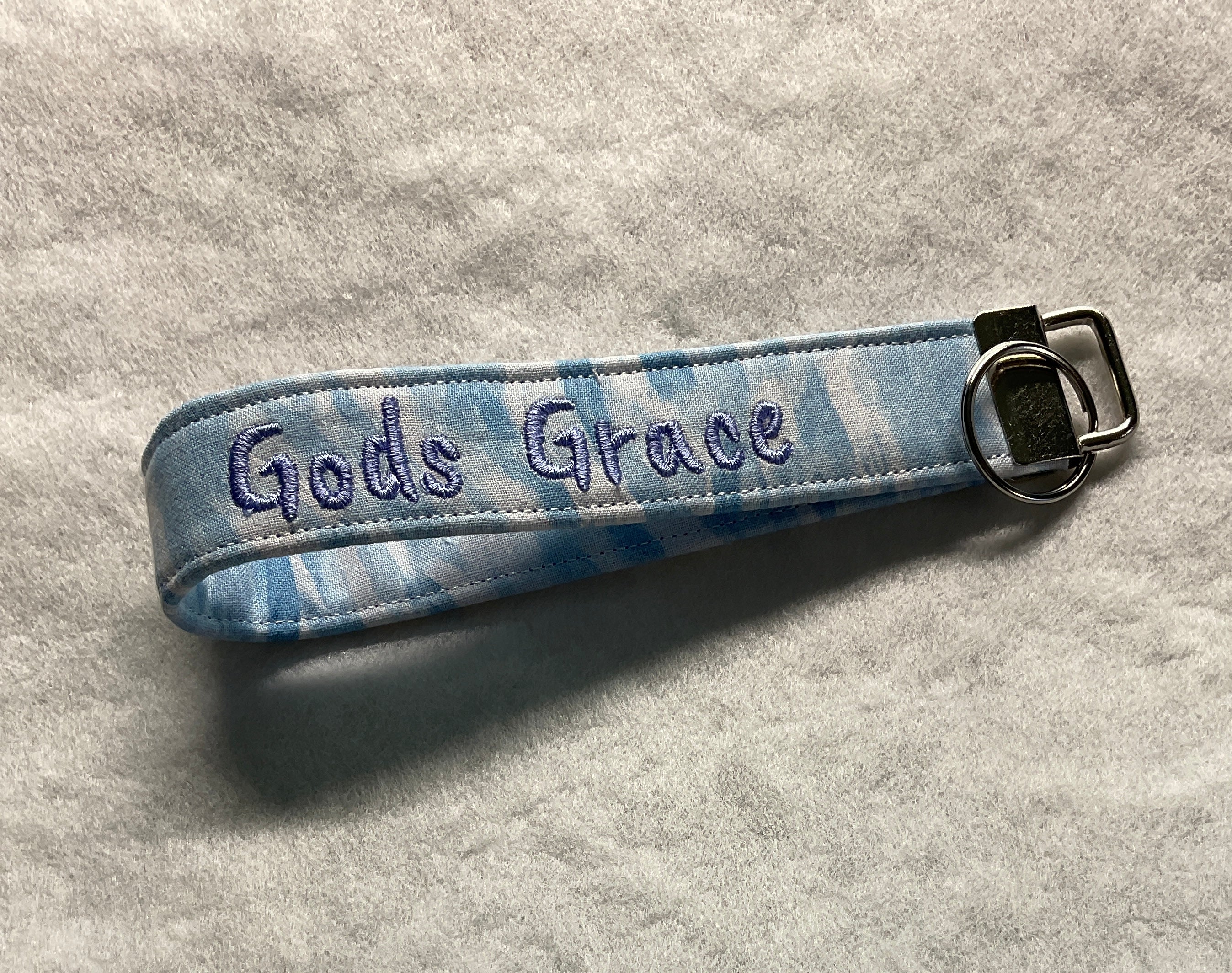 Keychain with 'Gods Grace' embroidery 