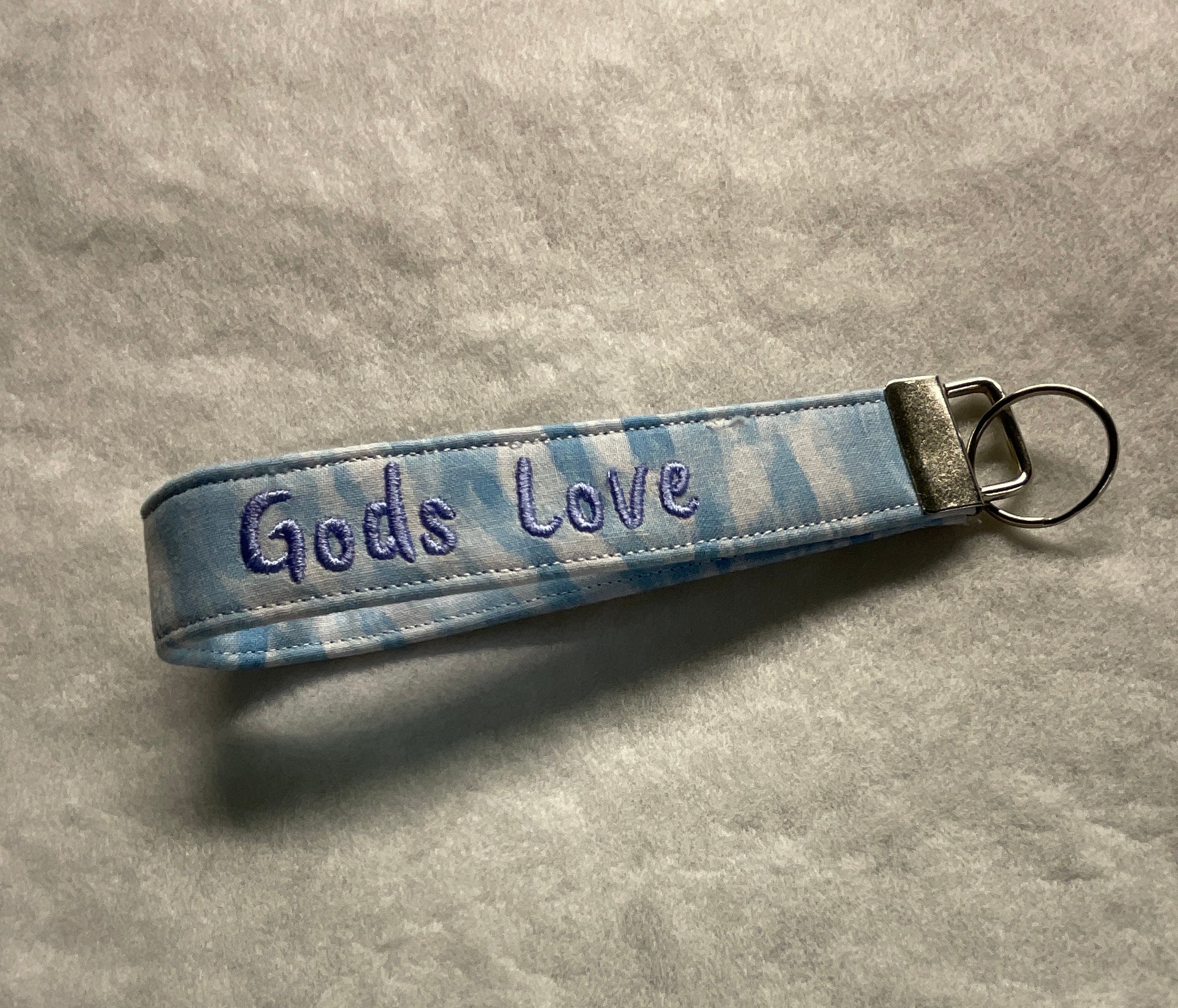Keychain with 'God's Love' embroidery