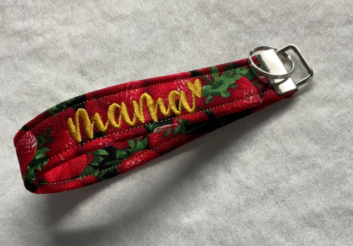 Mother's Day Embroidered Keychain Wristlets
