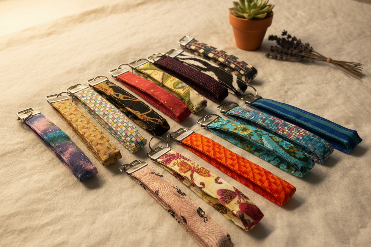 Quilted Cotton Keychain Wristlets